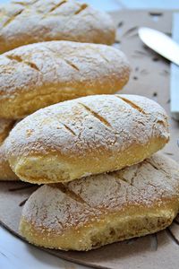 Close-up of bread on table, flour products