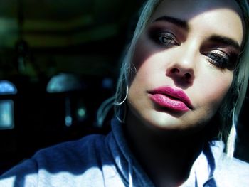 Close-up portrait of a beautiful young woman