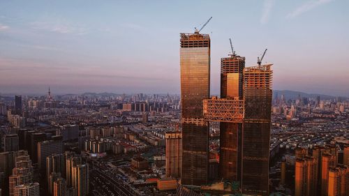 Aerial view of buildings in city