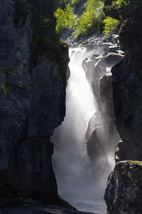 Scenic view of waterfall