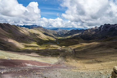 Scenic view of landscape against cloudy sky