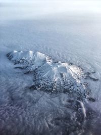 Aerial view of frozen sea