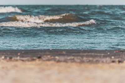 Waves rushing towards shore