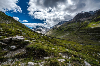 Scenic view of mountains against sky