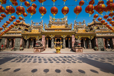 View of temple in building