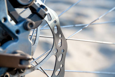 Used mountain bike disc brake close-up