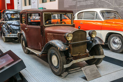 Vintage car parked on street