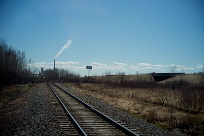 Railroad tracks on railway track