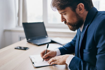 Man working on table