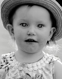 Close-up portrait of cute baby girl