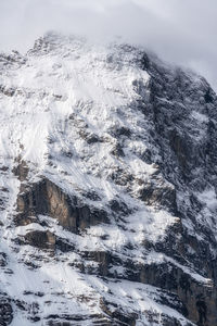 Eiger mountain captured up close famous landmark in grindelwald, switzerland.