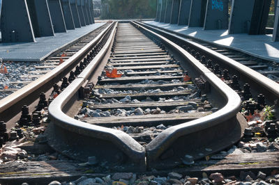 High angle view of railroad tracks