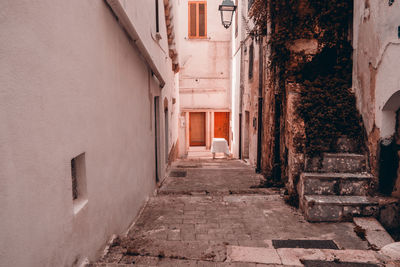 Narrow alley amidst buildings in town