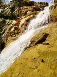 Scenic view of waterfall