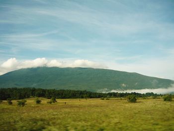 Scenic view of mountains against sky