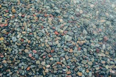 Full frame shot of pebbles on beach