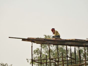 Man against clear sky