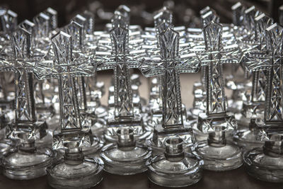 Crosses of glass for sale in store