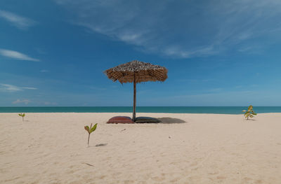 Scenic view of beach against sky