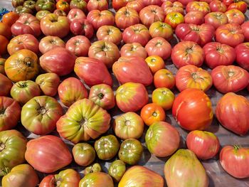 Full frame shot of tomatoes in market