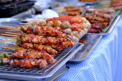 Close-up of meat for sale in market