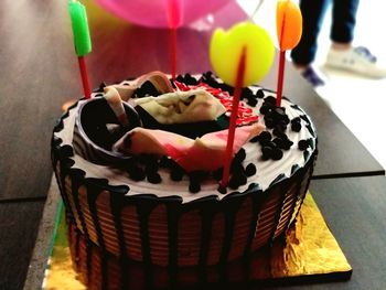 Close-up of cake on table