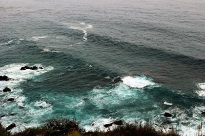 Close-up high angle view of sea