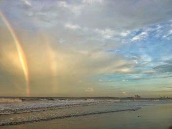 Scenic view of sea against sky at sunset