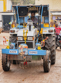 Portrait of man sitting in bus