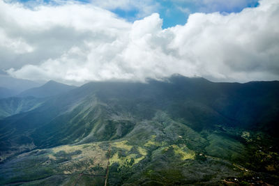 Scenic view of mountains against sky