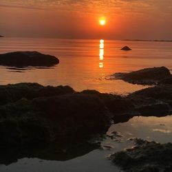 Scenic view of sea during sunset