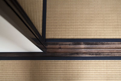 Close-up of japanese tatami mat floor and sliding screen