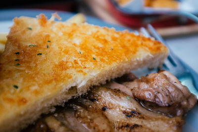 Close-up of bread on plate