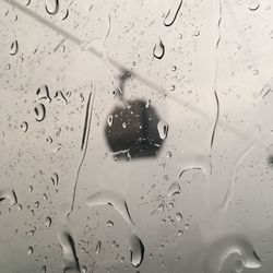 Full frame shot of wet glass