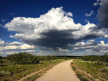 Surface level of country road along landscape