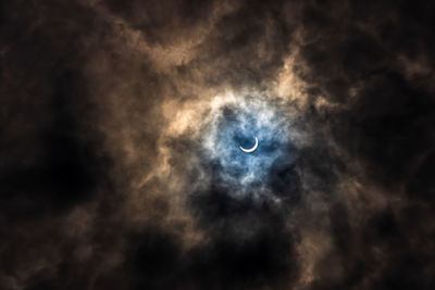 Low angle view of moon in sky