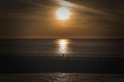 Scenic view of sea at sunset