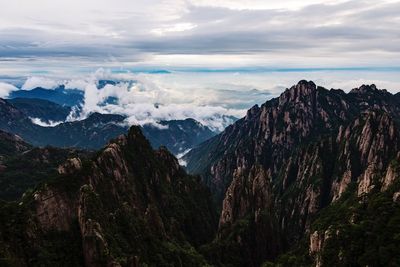 Scenic view of mountains against sky