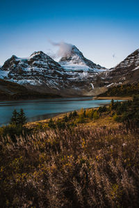 Beautiful mount assiniboine at sunset