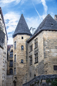 Low angle view of old building against sky