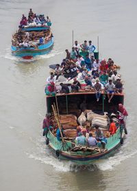 Boats in sea