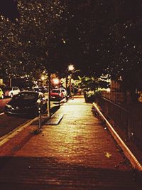 Illuminated street light at night