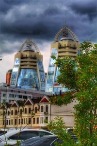 View of building against cloudy sky