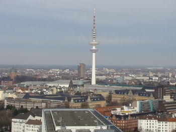 Aerial view of buildings in city