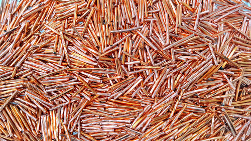 Full frame shot of copper rods