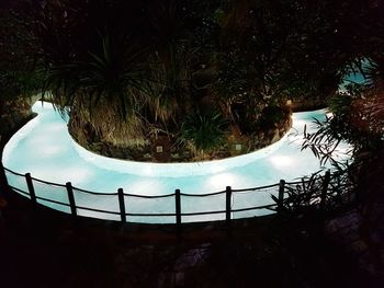 High angle view of swimming pool against sky