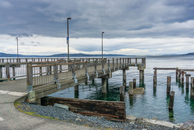 Pier over sea against sky