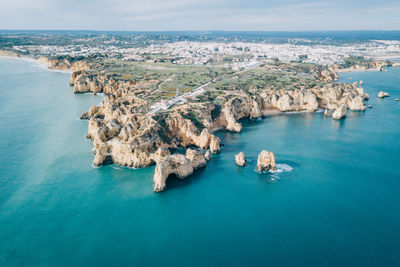 High angle view of sea 