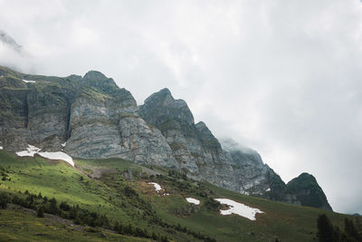 Scenic view of rocky mountains against sky