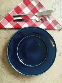 High angle view of drink on table